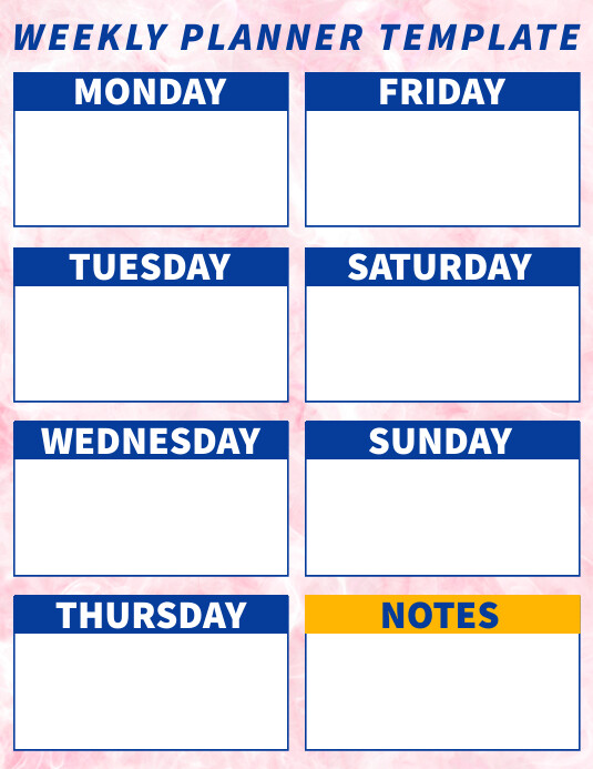 Weekly planner and notes design template | PosterMyWall