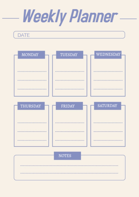 Weekly Planner Simple Template | PosterMyWall