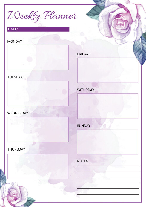 Weekly Planner Template PosterMyWall
