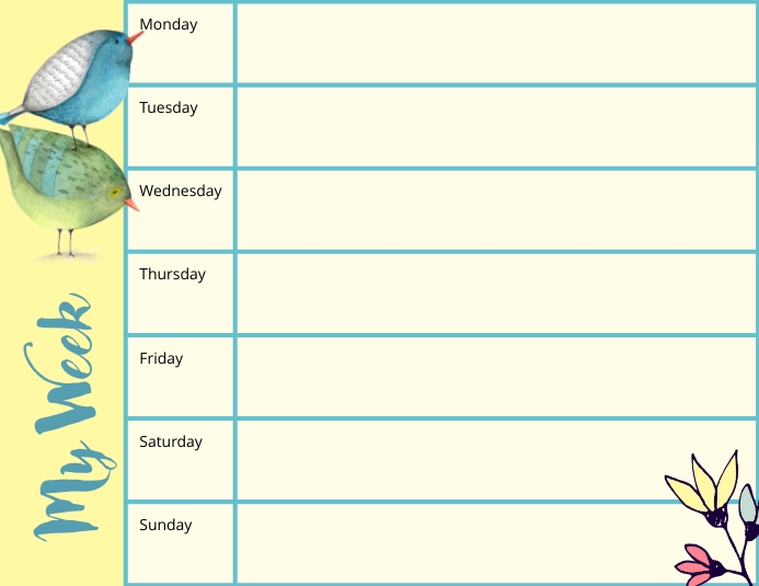 Weekly Planner Woman personalized Template | PosterMyWall