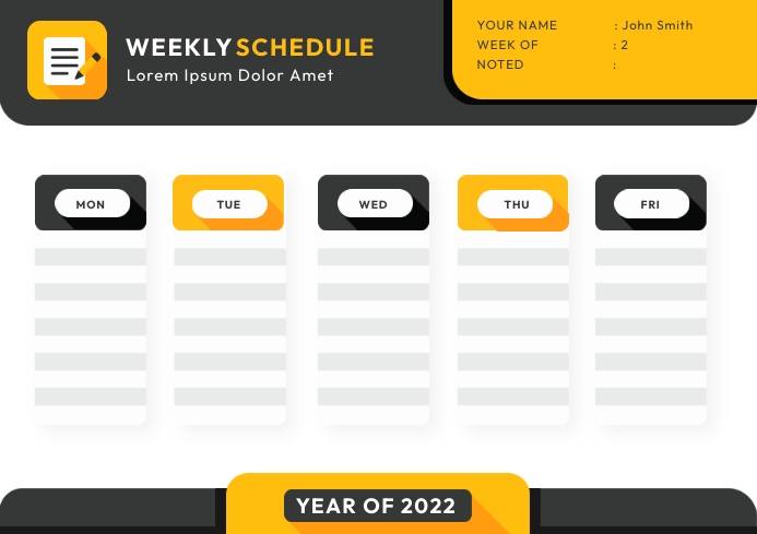 Weekly Schedule A4 template