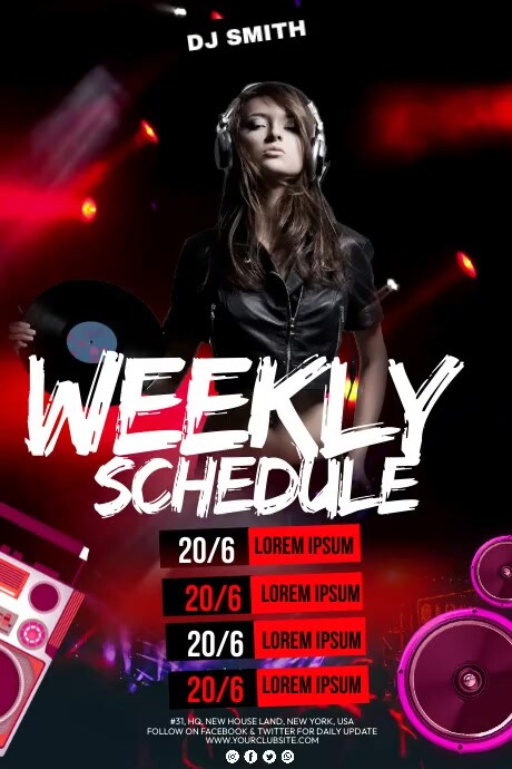 Weekly Schedule Template | PosterMyWall