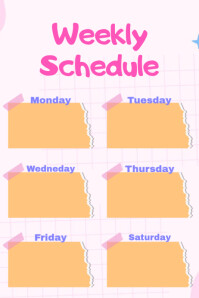 Weekly Schedule Pink Theme Poster template