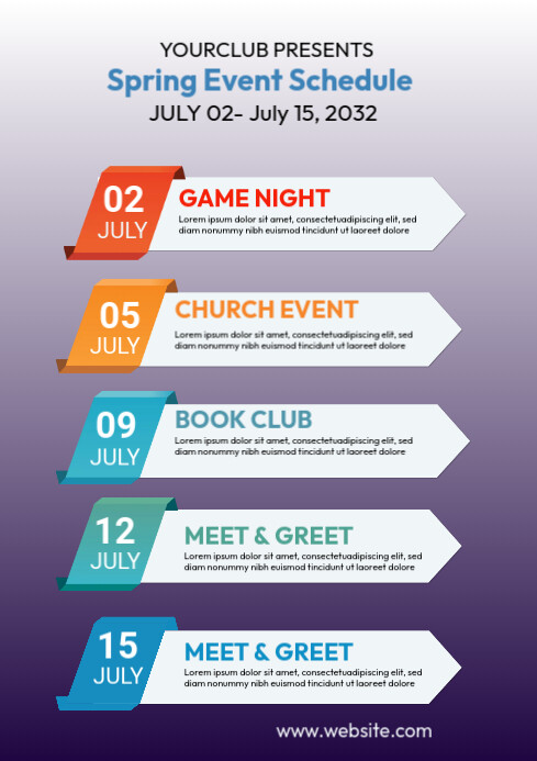 weekly schedule template A4