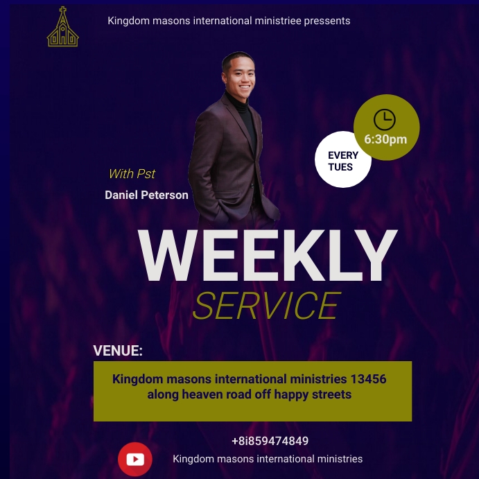 weekly service flyer poster template | PosterMyWall