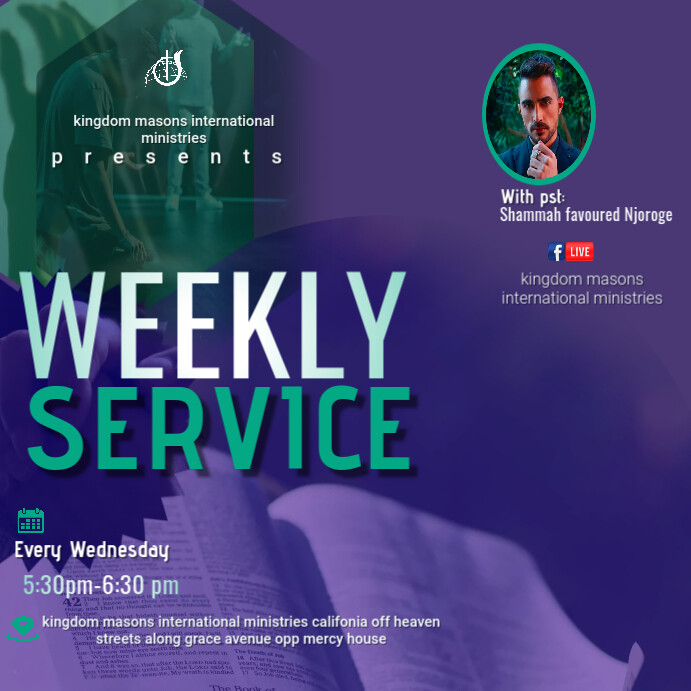 Weekly Service Animation Photo Modèle weekly service flyer poster template | PosterMyWall