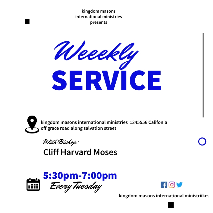 weekly service flyer poster template | PosterMyWall