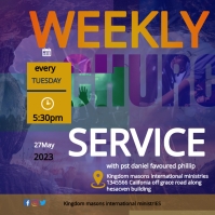 Weekley Service Templete weekly service flyer poster template | PosterMyWall