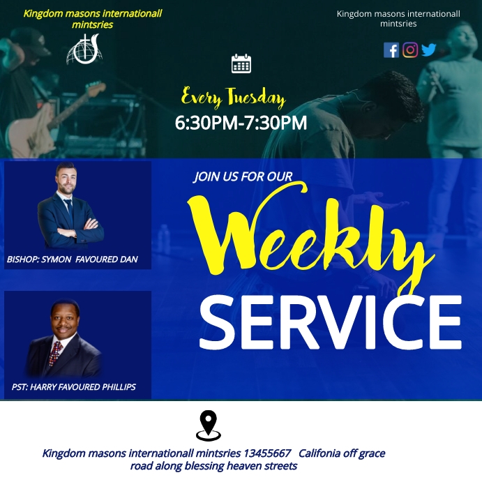 weekly service flyer poster template | PosterMyWall