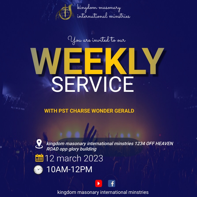 weekly service flyer poster template | PosterMyWall