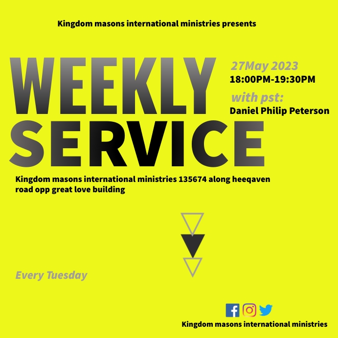 weekly service flyer poster templatewekly | PosterMyWall