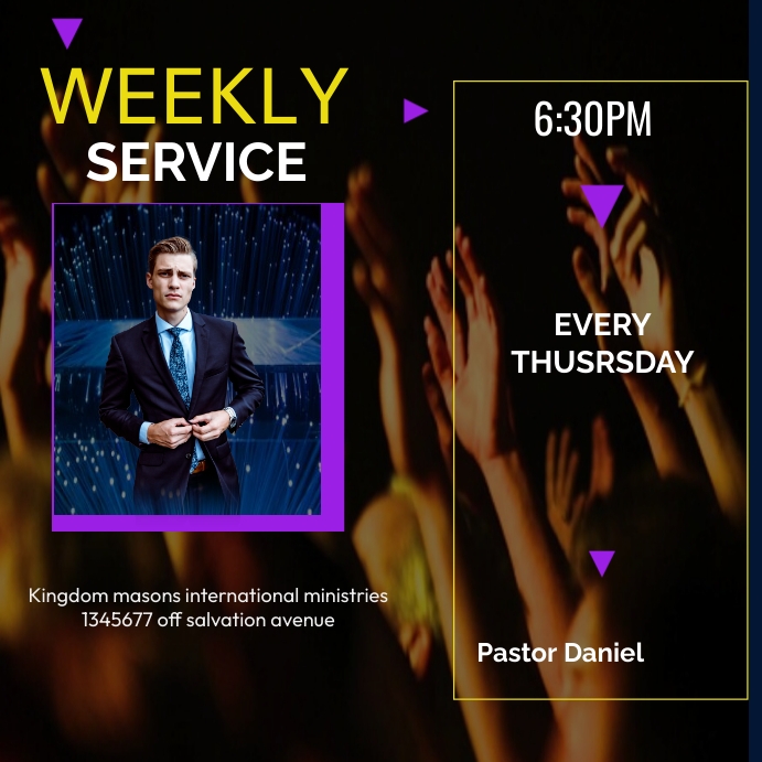 weekly service flyer poster templatewekly | PosterMyWall
