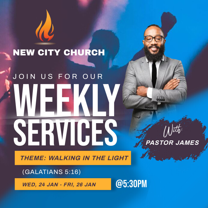 Weekly Service Animation Photo Weekly service poster Template | PosterMyWall