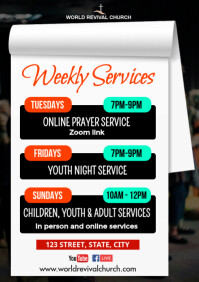 Weekly service schedule Template | PosterMyWall