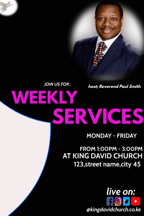 Weekly Service Green weekly service template | PosterMyWall
