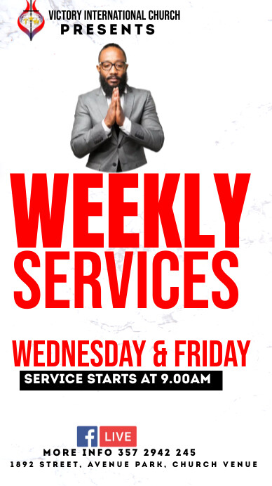 Weekly services Template | PosterMyWall