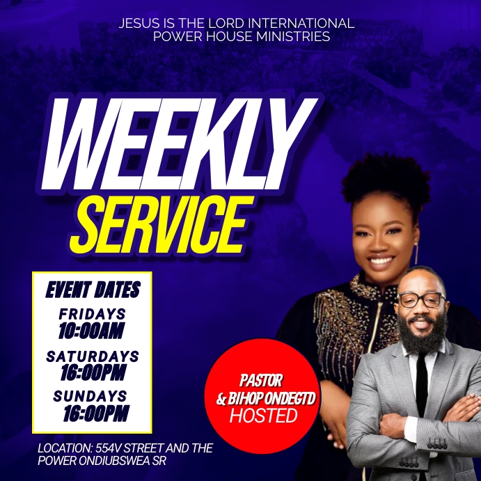 WEEKLY SERVICES Template | PosterMyWall