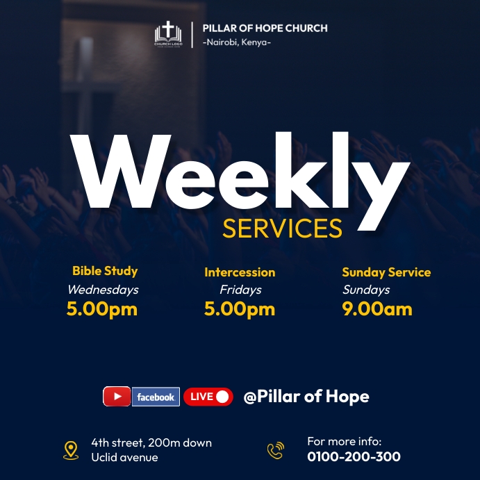 Copy of Weekly services | PosterMyWall