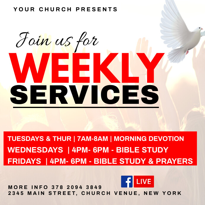 weekly services Template | PosterMyWall