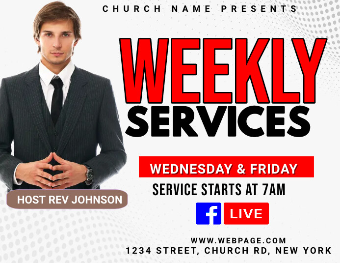 Weekly services Template | PosterMyWall