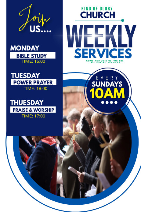 Weekly services Poster template