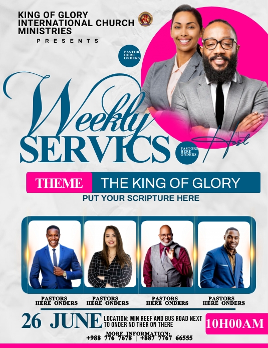 Weekley Service Templete Copy of weekly services | PosterMyWall