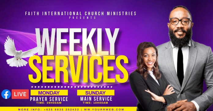 Weekly Service Green weekly services Template | PosterMyWall