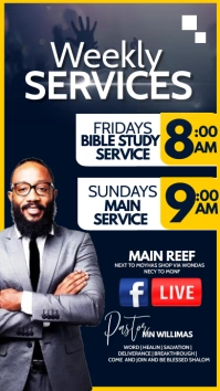 weekly services Flyer Digital Display (9:16) template