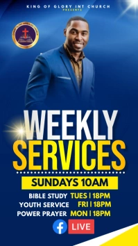 weekly services Flyer Historia de Instagram template