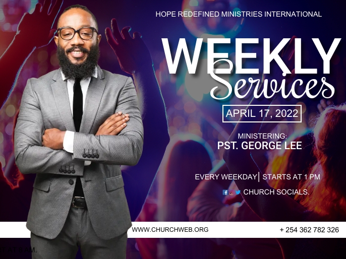 Weekly Service Animation Photo Copy of Weekly services poster | PosterMyWall