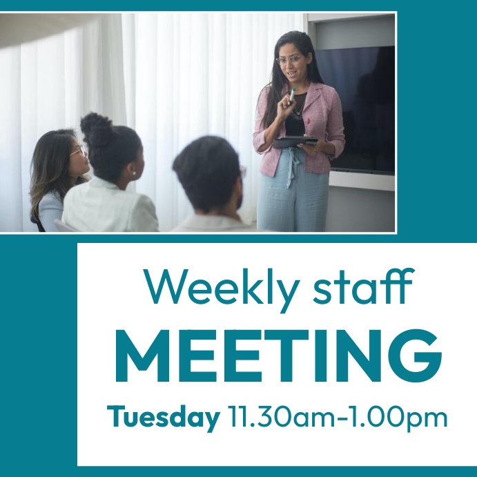 Copy of weekly staff meeting PosterMyWall