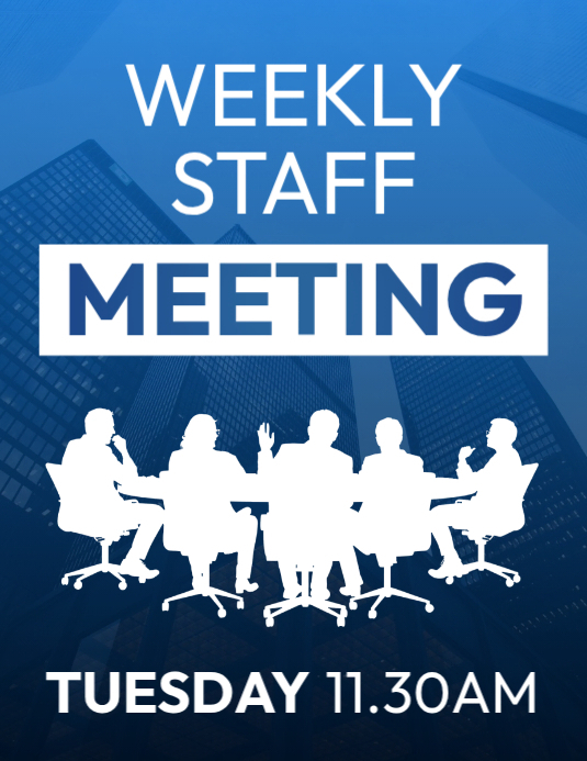 weekly staff meeting poster Template | PosterMyWall