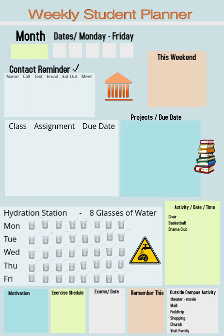 Weekly Homework Planner Printable