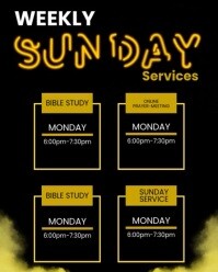 weekly sunday services Instagram Portrait template