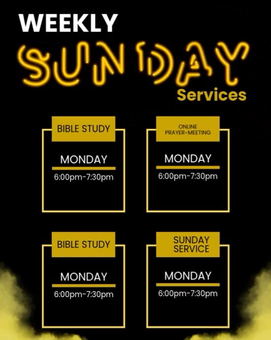 weekly sunday services Instagram Portrait template