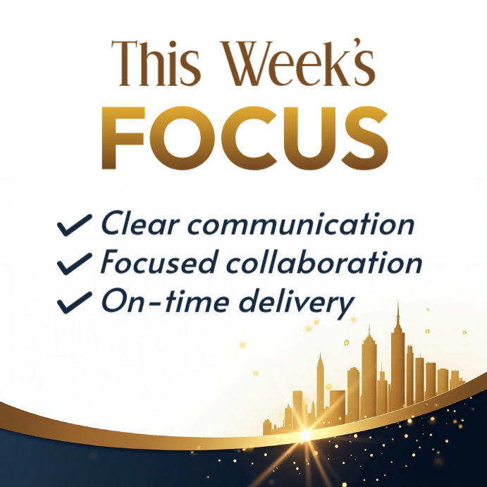 Weekly Team Focus Message for Corporate Communication Productivity ...