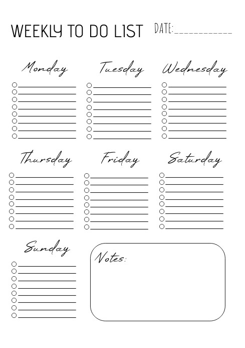Weekly To Do List Printable Template PosterMyWall