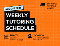 Оранжевый Tutoring Schedule Pamflet Template - Page 1