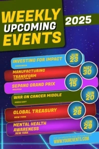 Weekly Upcoming 2025 Póster template