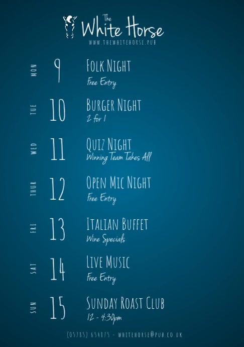 Weekly Local Guide Posts Copy of Weekly Upcoming Events Bar & Pub Blue Gradien | PosterMyWall