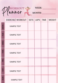 Weekly Workout Planner Printable | Fitness Tracker for Women A4 template