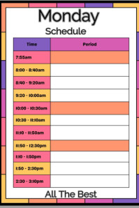 Weekley Service Templete Weekly service schedule Template | PosterMyWall