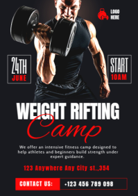 Weight Lifting Camp Poster Template – Strength Training & Fitness Event Design A2