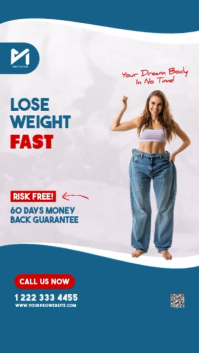 Blue High-Impact Weight Loss Diet Ad Instagram Story Template Instagram-Story