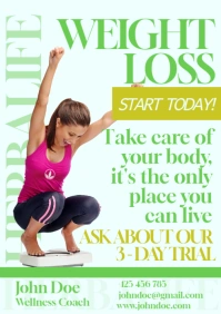 Weight loss Herbalife flyer, poster A3 template
