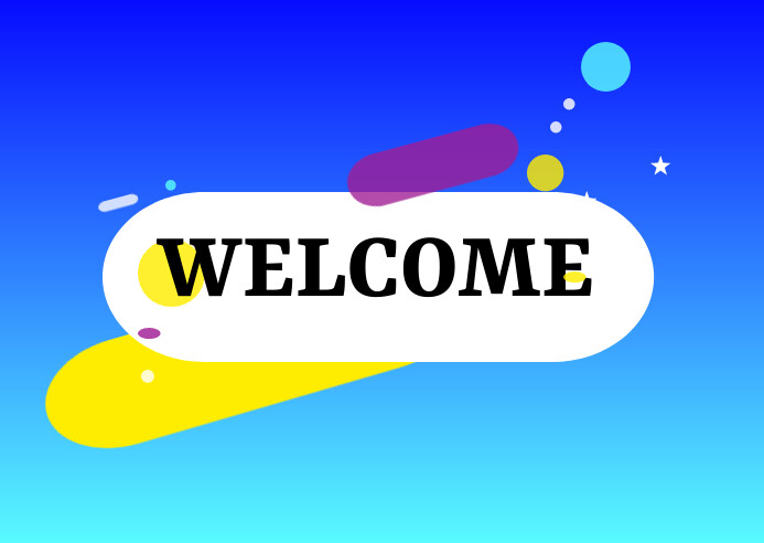 welcome, welcome text Postkort template