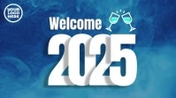 Welcome 2023 champagne glasses twitter post template