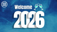 Welcome 2023 champagne glasses twitter post template