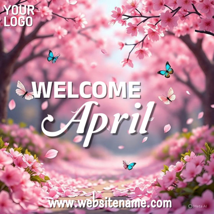 Red Welcome April Instagram Ad Template | PosterMyWall