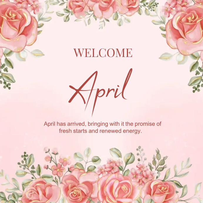 April Note Cards Welcome April template online greeting cards | PosterMyWall